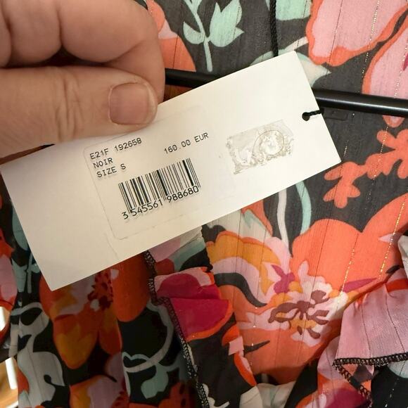 Axara Paris Maxi Dress Floral Orange Ruffle Small Bohemian Boho Hippie - Picture 3 of 8